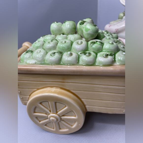 2 Vintage Fitz‎ & Floyd Candy Boxes, Village Green Apple Annie, Apple Cart - Picture 8 of 13